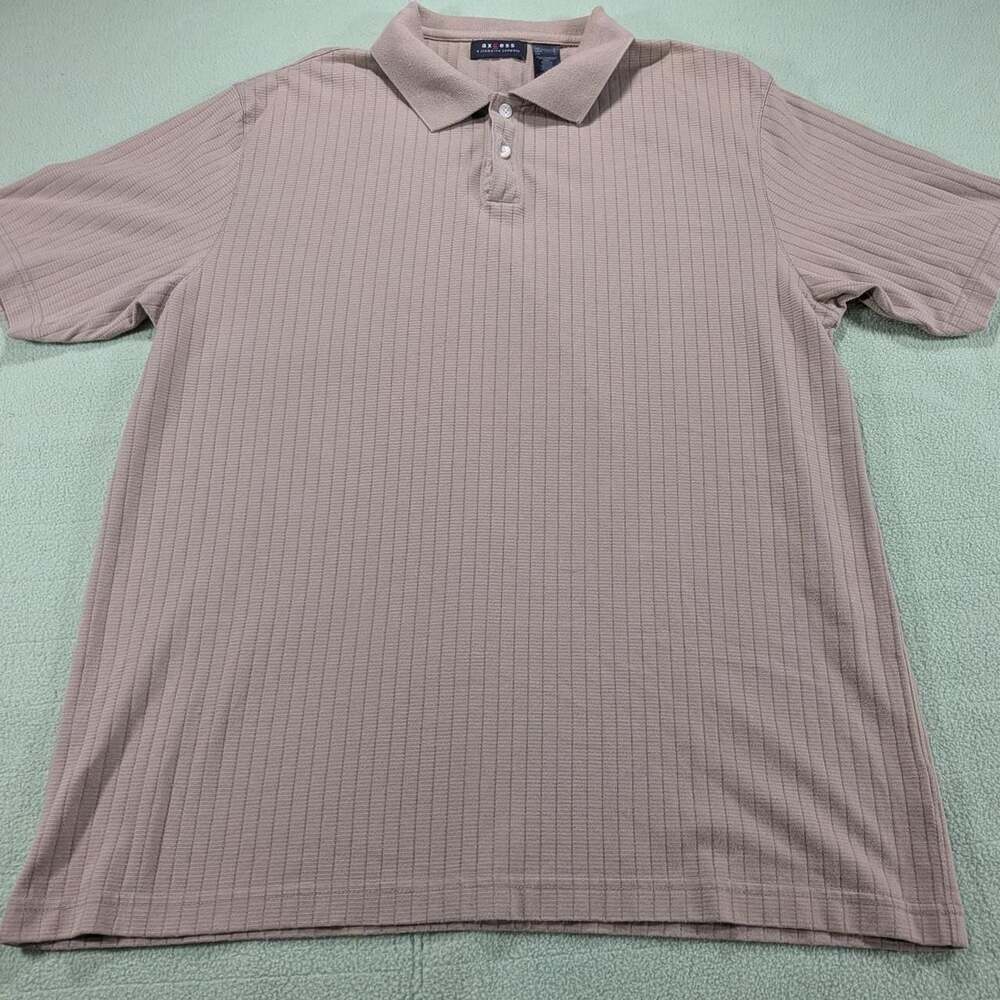 Vintage Axcess Waffle Knit Polo Shirt Size L